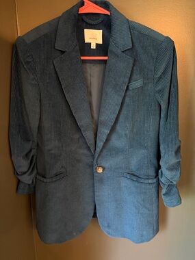 Cinq a Sept Corduroy Blazer - Dark Teal Blue -